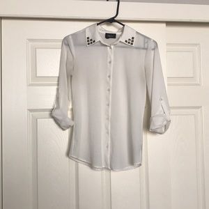 White button up, collared shirt